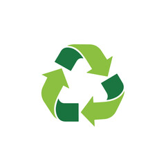 Obraz premium Green recycling symbol on white background