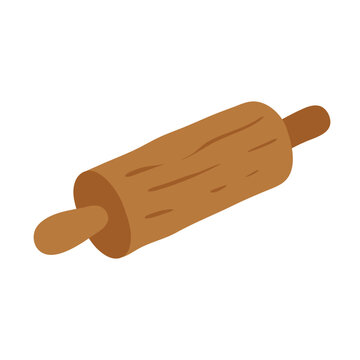 wooden rolling pin vector illustration