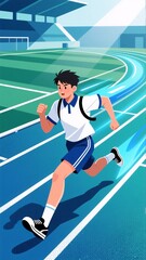 Obraz premium man running on track