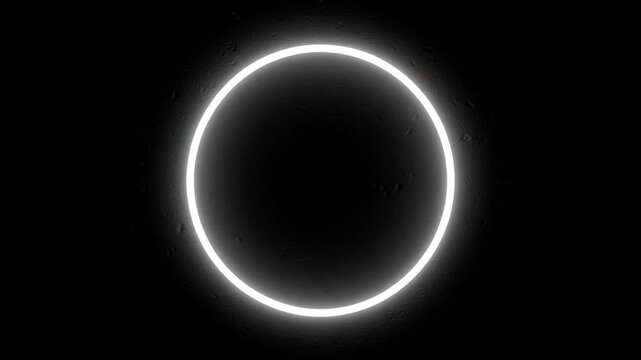 Solar Eclipse Animation with Glowing Ring Effect.
