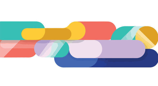 A colorful abstract composition of rounded rectangles