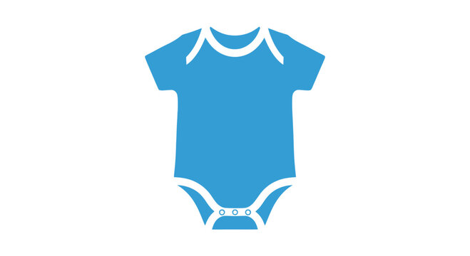 Blue Baby Bodysuit with White Trim.