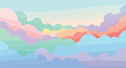Fototapeta premium A serene landscape with pastel-colored clouds