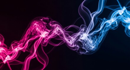 Obraz premium Abstract Neon Smoke Wave Background Pink Blue Dynamic Design
