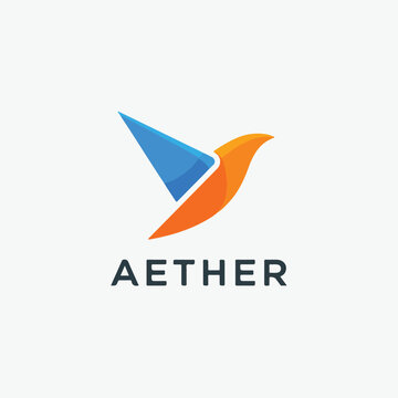Aether company logo with triangle.