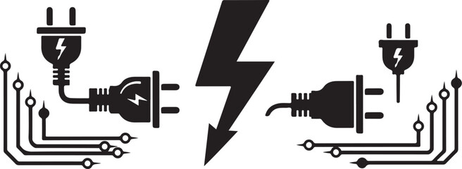 Obraz premium Electricity flow interrupted by a broken connection suddenly stops