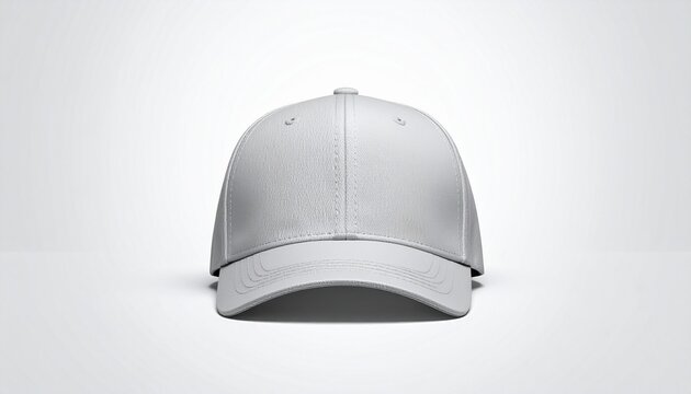 Plain white baseball cap on a clean white background, studio shot