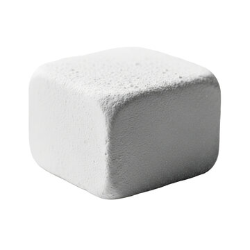 Single White Magnesium Carbonate Chalk Block for Gymnastics and Weightlifting Grip Isolated on White Background