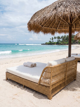 Double deck chair in beautiful seaside resort