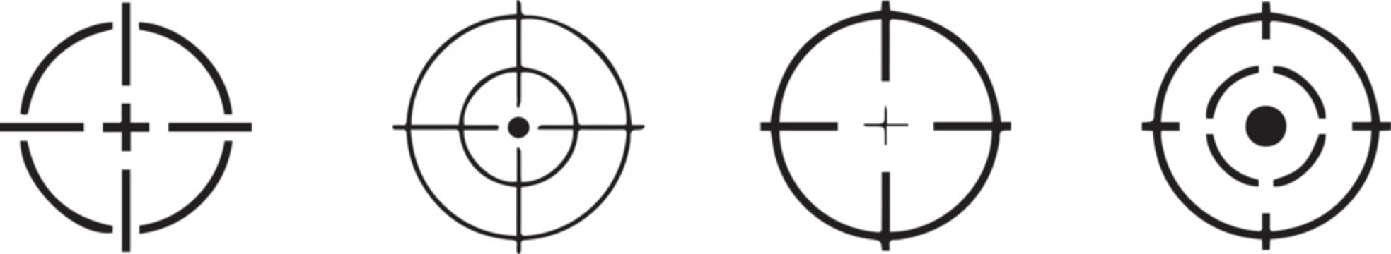 target crosshair logo concept circular aim mark vector set for web