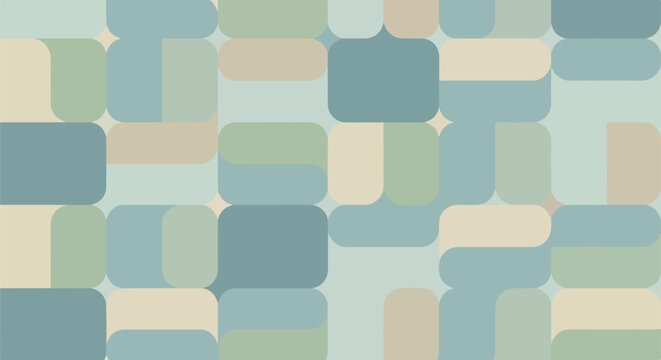 A soft pastel pattern with rounded shapes and varied blue-green hues