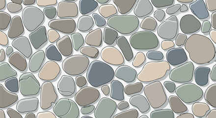 Collection of Smooth River Rocks and Pebbles. © Jinbe