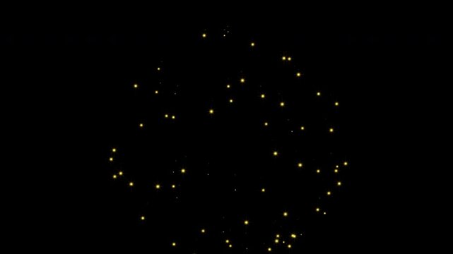 New Year Celebration Fireworks Explosion Seamless Loop with Alpha Channel