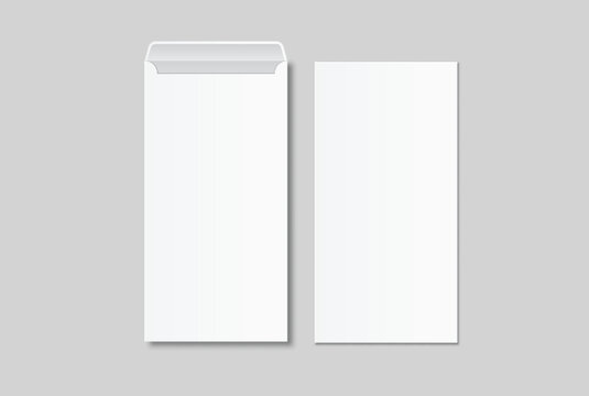 DL envelope mockup with paper mockup white paper design on background, clean stationery composition for branding, business,  corporate identity, mailing design, invitation layout, mailing presentation