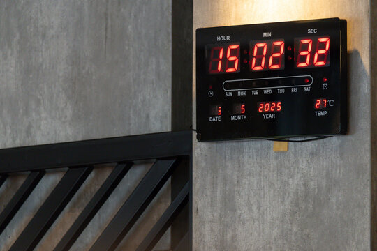 Digital clock displays 15:02, date 5/2025, and 27&deg;C