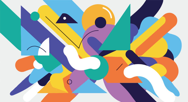 Colorful Abstract Geometric Shapes Design 2.