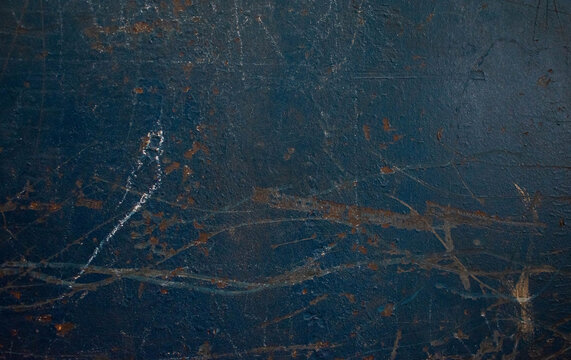 Imagen horizontal de un fondo de textura metalico azul desgastado y viejo 