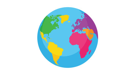 Fototapeta premium Colorful Globe Illustration with Continents.