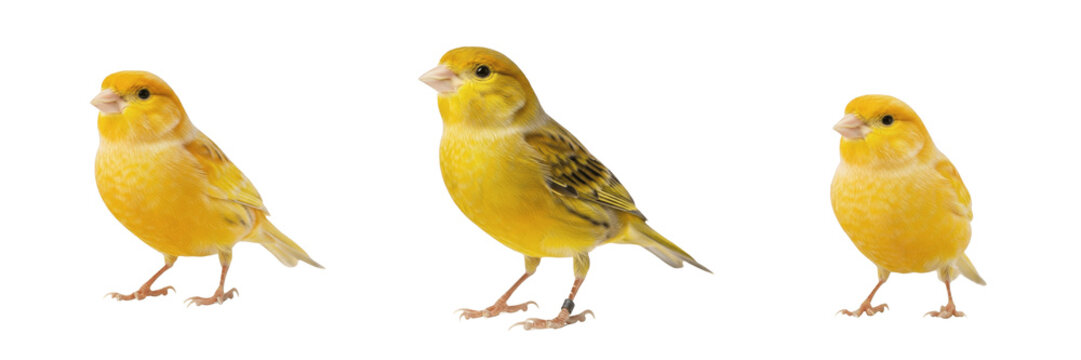 Canary Serinus canaria domestica standing still with closed beak, canari, Kanarienvogel, domestic songbird, yellow bird posture, pet canary photography, quiet bird stance.