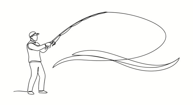 man fishing illustrated 