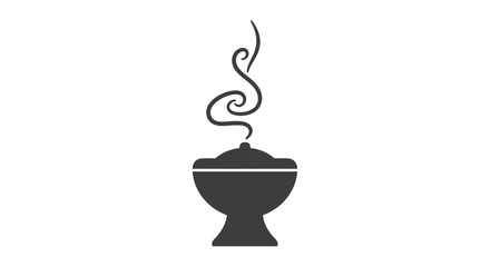 Fototapeta premium Incense Burner with Rising Smoke Illustration.
