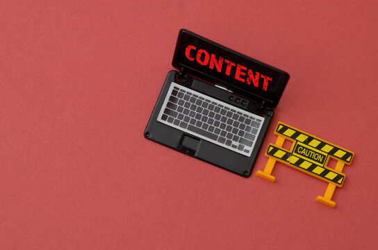 Sensitive Information and Blocked Media Concept with Miniature Tech and Safety Barrier