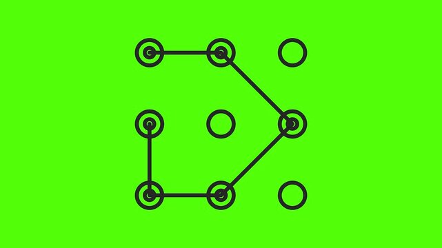 Decoding the Digital Realm: A minimalist illustration of a phone lock pattern, designed with interconnected dots, symbolizing security and the complexities of modern technology.