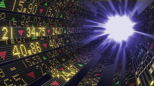 Financial stock market and cryptocurrency charts with data trends for investment and trading analysis.