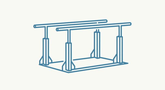 Gymnastics Parallel Bars Icon - Sports Equipment Vector Illustration