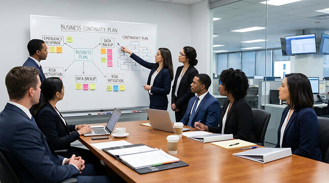 Strategic contingency plan concept illustrating business continuity emergency preparedness backup strategy and corporate risk mitigation within a professional organizational planning environment