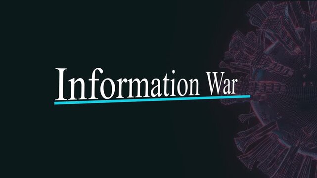 Information War Title Animation with Dark Abstract Background