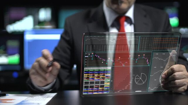 Financial stock market and cryptocurrency charts with data trends for investment and trading analysis.