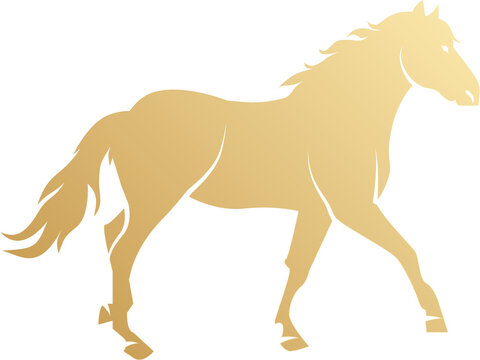 Golden Horse Silhouette