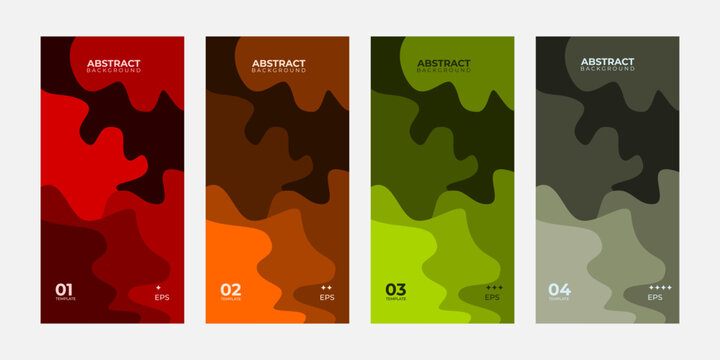 Abstract Organic Shapes Background Poster Set