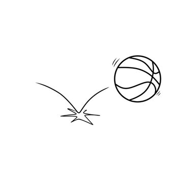 Hand Drawn Bouncing Basketball