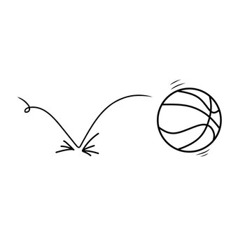 Hand Drawn Bouncing Basketball