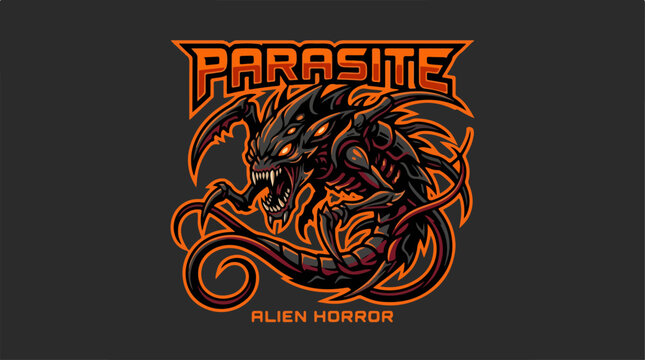 Intense Parasite Alien Horror Creature Illustration Design Artwork.