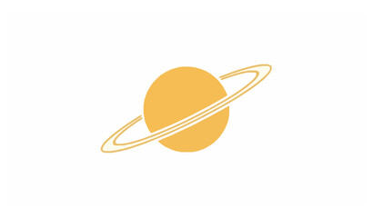 Minimalist Saturn planet icon space exploration vector illustration © Md