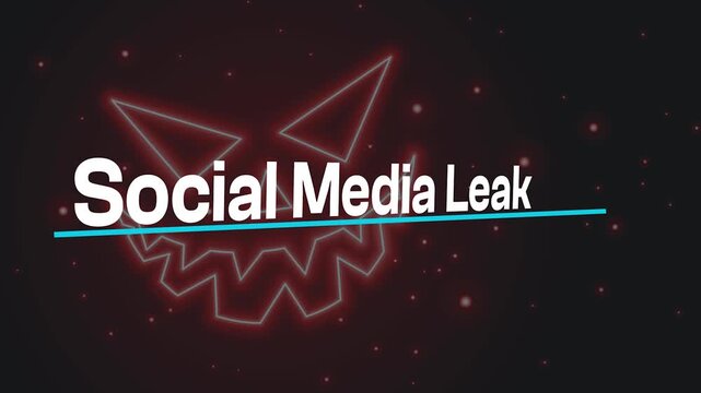 Social Media Leak Title Animation with Neon Icon Background