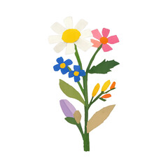 Obraz premium PNG Colorful floral bouquet illustration.