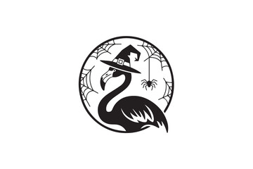 Fototapeta premium Halloween Flamingo illustration Vector