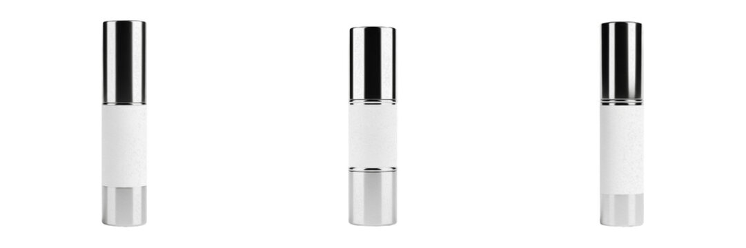 Lipstick Tube with Blank Label Isolated on White Background, Pintalabios, Rouge &agrave; L&egrave;vres, 口红, Cosmetic Applicator Mockup, Beauty Lip Care Product, Cylindrical Makeup Container