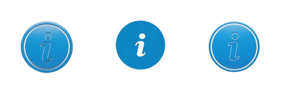 Blue information icon circle, Info symbol, Help sign, Information, Informations, Informaci&oacute;n, Support guide, Knowledge base UI.