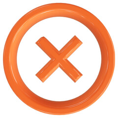 Obraz premium Bold red cancel icon with a classic cross mark shape for user interface buttons error messages and closing digital windows