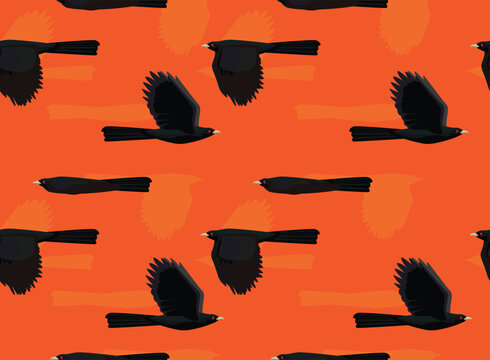 Bird Koel Flying Seamless Background Wallpaper Pattern
