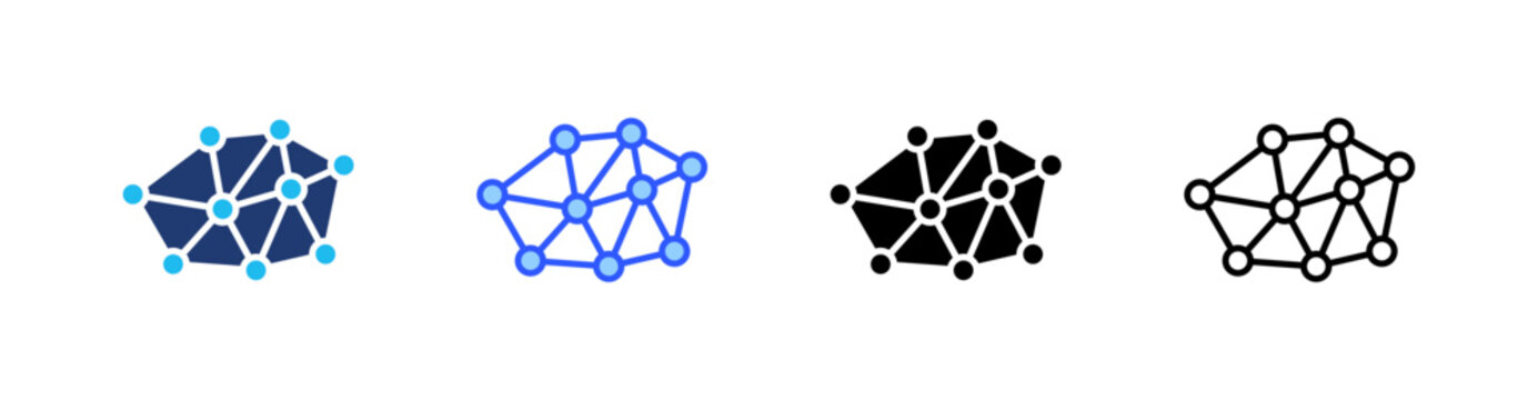 Neural Networks Multiple Style Icon Set Collection Pack Web Banner Vector 