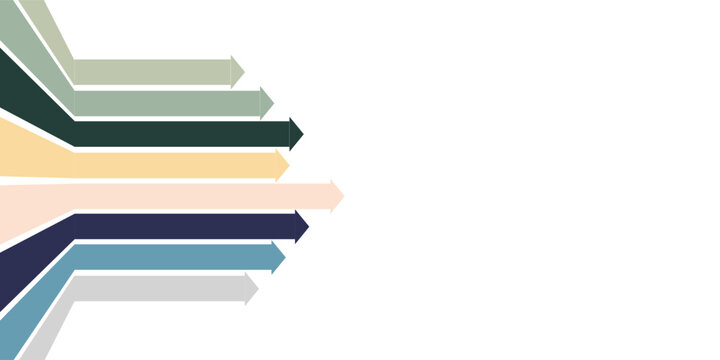 Abstract colorful arrows pointing right on a white background.