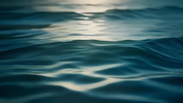 Ocean Ripple: A serene depiction of the ocean's surface, where gentle ripples dance under the soft glow of sunlight, evoking a sense of calm and tranquility.