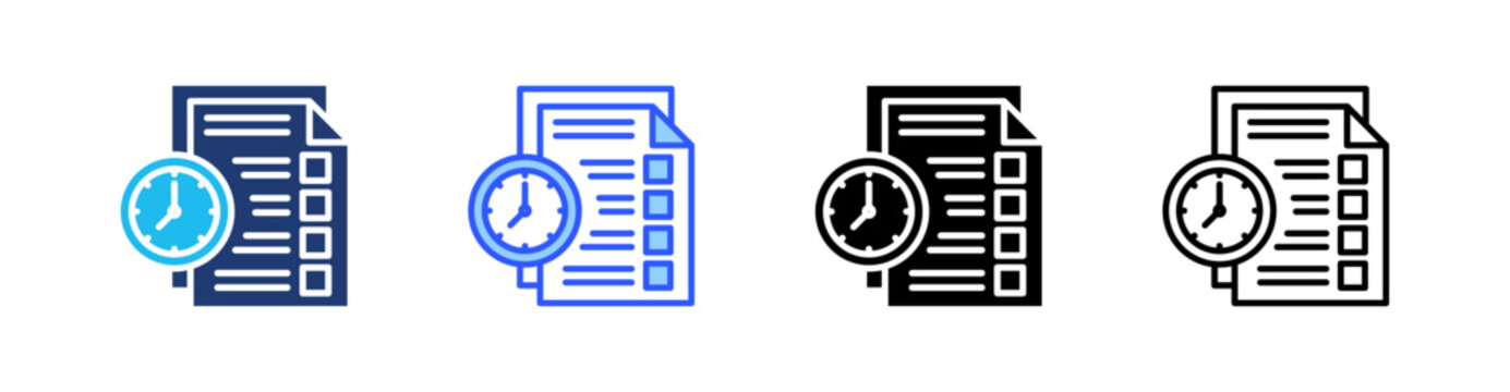 Planner Multiple Style Icon Set Collection Pack Web Banner Vector 