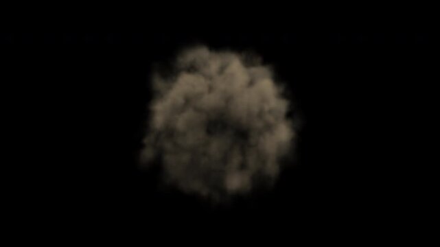 animated smoke explosion effect on black background